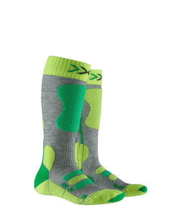 JUNIORSKIE SKARPETY NARCIARSKIE X-SOCKS SKI 4.0 Grey/Green/Yellow 2024