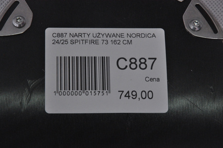 NARTY UŻYWANE NORDICA SPITFIRE 73 24/25 + Marker TP2 10 162 cm NRC887