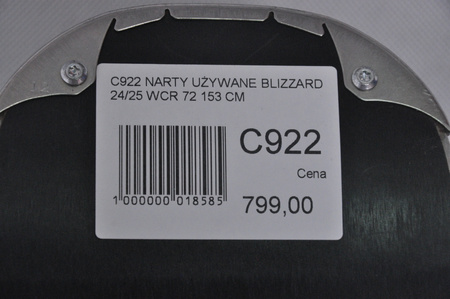 NARTY UŻYWANE BLIZZARD WCR 72 + TLT 10 24/25 153 cm NRC922