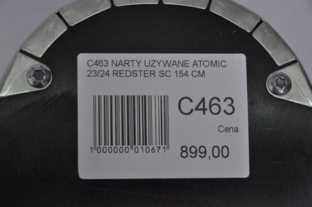 NARTY UŻYWANE ATOMIC REDSTER SC + M10 23/24 154 cm NRC463