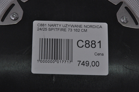 NARTY UŻYWANE NORDICA SPITFIRE 73 24/25 + Marker TP2 10 162 cm NRC881