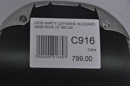 NARTY UŻYWANE BLIZZARD WCR 72 + TLT 10 24/25 160 cm NRC916