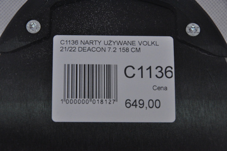 NARTY UŻYWANE VOLKL DEACON 7.2 + FTD 10 21/22 158 cm NRC1136