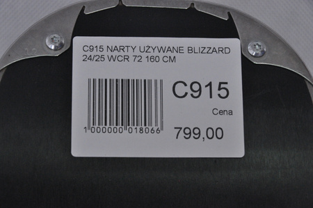 NARTY UŻYWANE BLIZZARD WCR 72 + TLT 10 24/25 160 cm NRC915