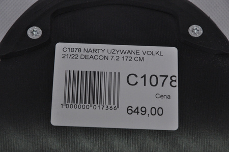 NARTY UŻYWANE VOLKL DEACON 7.2 + FTD 10 21/22 172 cm NRC1078
