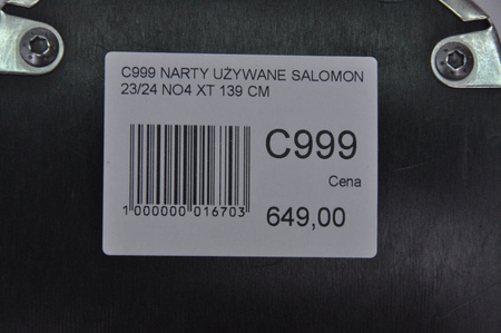 NARTY UŻYWANE SALOMON S/MAX N 4 XT + M10 23/24 139 cm NRC999