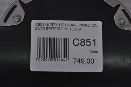 NARTY UŻYWANE NORDICA SPITFIRE 73 24/25 + Marker TP2 10 156 cm NRC851