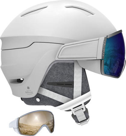 DAMSKI KASK NARCIARSKI SALOMON MIRAGE+ White/Blue 2020