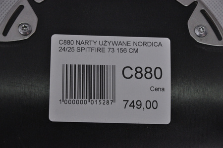 NARTY UŻYWANE NORDICA SPITFIRE 73 24/25 + Marker TP2 10 156 cm NRC873