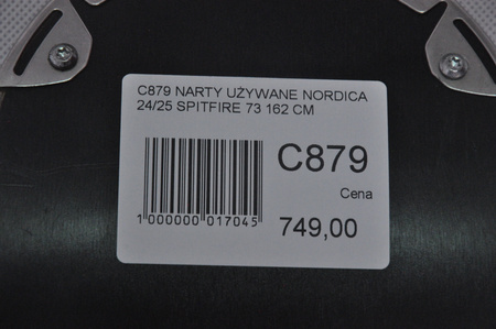 NARTY UŻYWANE NORDICA SPITFIRE 73 24/25 + Marker TP2 10 162 cm NRC879