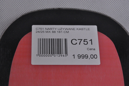 NARTY UŻYWANE KASTLE MX 88 + Salomon K12 PRW 24/25 181 cm NRC751