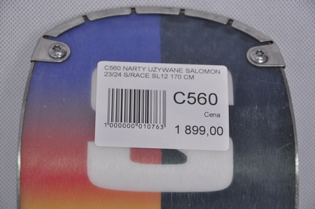 NARTY UŻYWANE SALOMON S/RACE SL 12 + Salomon Z12 23/24 170 cm NRC560