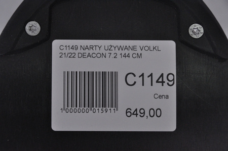NARTY UŻYWANE VOLKL DEACON 7.2 + FTD 10 21/22 144 cm NRC1149