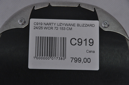 NARTY UŻYWANE BLIZZARD WCR 72 + TLT 10 24/25 153 cm NRC919