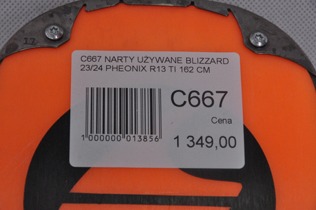 NARTY UŻYWANE BLIZZARD PHOENIX R13 TI + TPX 12 23/24 162 cm NRC667