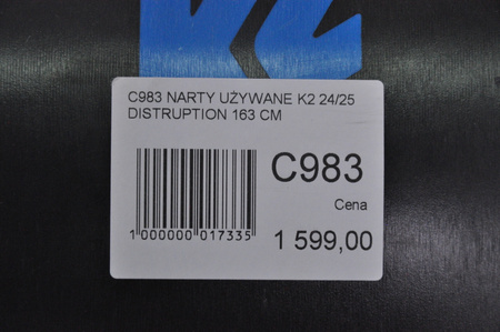 NARTY UŻYWANE K2 DISRUPTION 78TI + MXC 12 24/25 163 cm NRC983