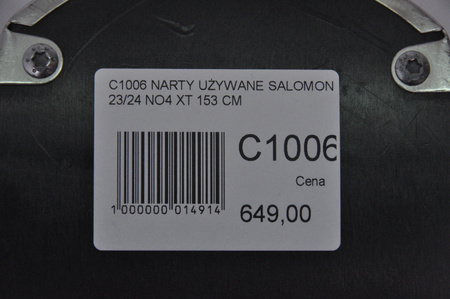 NARTY UŻYWANE SALOMON S/MAX N 4 XT + M10 23/24 153 cm NRC1006