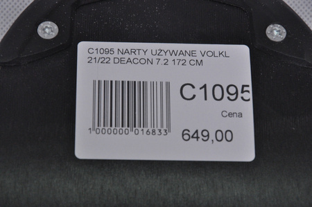 NARTY UŻYWANE VOLKL DEACON 7.2 + FTD 10 21/22 172 cm NRC1095