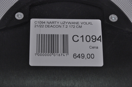 NARTY UŻYWANE VOLKL DEACON 7.2 + FTD 10 21/22 172 cm NRC1094