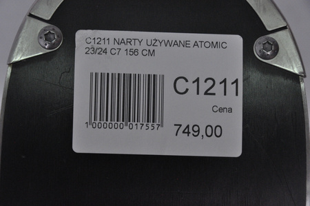 NARTY UŻYWANE ATOMIC CLOUD C7 + Atomic M10 23/24 156 cm NRC1211