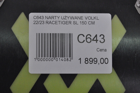 NARTY UŻYWANE VOLKL RACETIGER SL + VMotion 12 22/23 150 cm NRC643