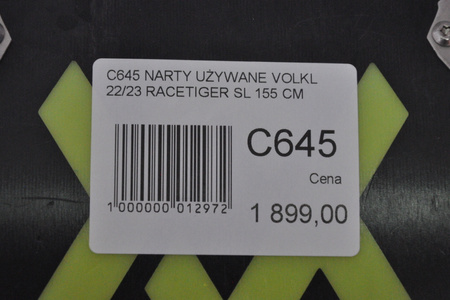 NARTY UŻYWANE VOLKL RACETIGER SL + VMotion 12 22/23 155 cm NRC645