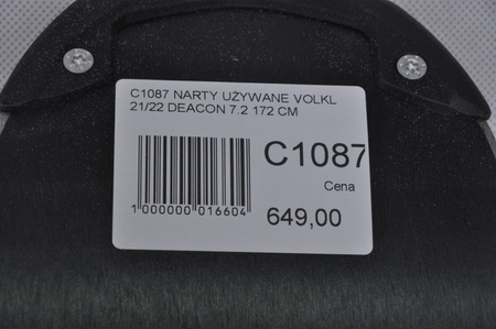 NARTY UŻYWANE VOLKL DEACON 7.2 + FTD 10 21/22 172 cm NRC1087
