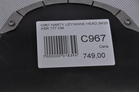 NARTY UŻYWANE HEAD WORLDCUP e.XSR + PR 11 24/25 170 cm NRC967