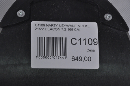 NARTY UŻYWANE VOLKL DEACON 7.2 + FTD 10 21/22 165 cm NRC1109