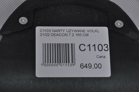 NARTY UŻYWANE VOLKL DEACON 7.2 + FTD 10 21/22 165 cm NRC1103