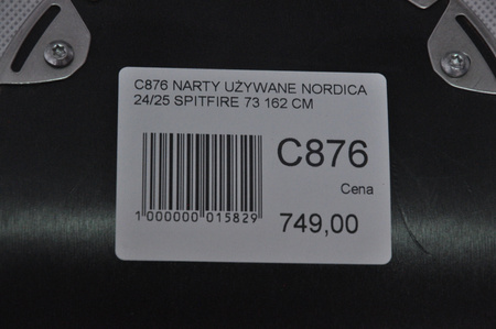 NARTY UŻYWANE NORDICA SPITFIRE 73 24/25 + Marker TP2 10 162 cm NRC876