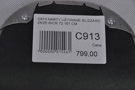 NARTY UŻYWANE BLIZZARD WCR 72 + TLT 10 24/25 167 cm NRC913