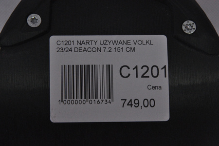NARTY UŻYWANE VOLKL DEACON 7.2 + FTD 10 23/24 151 cm NRC1201