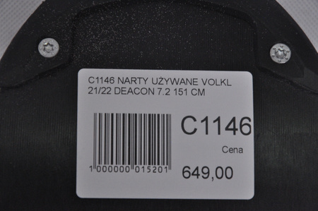 NARTY UŻYWANE VOLKL DEACON 7.2 + FTD 10 21/22 151 cm NRC1146