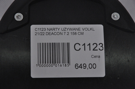 NARTY UŻYWANE VOLKL DEACON 7.2 + FTD 10 21/22 158 cm NRC1123