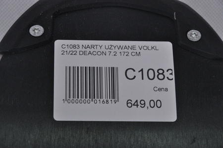 NARTY UŻYWANE VOLKL DEACON 7.2 + FTD 10 21/22 172 cm NRC1083