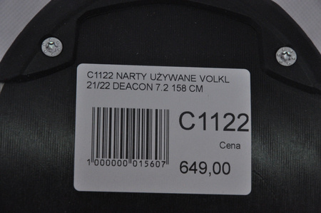 NARTY UŻYWANE VOLKL DEACON 7.2 + FTD 10 21/22 158 cm NRC1122