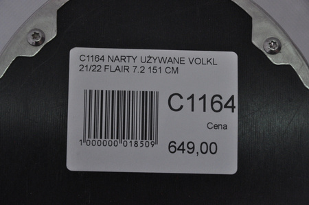 NARTY UŻYWANE VOLKL FLAIR 7.2 21/22 + FDT 10 151 cm NRC1164