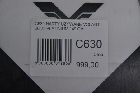 NARTY UŻYWANE VOLANT PLATINUM + FT 12 20/21 149 cm NRC630
