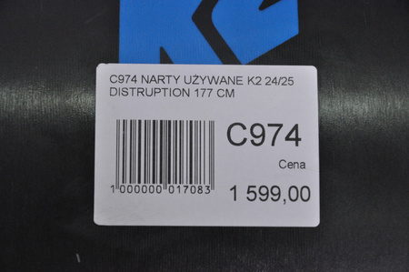 NARTY UŻYWANE K2 DISRUPTION 78TI + MXC 12 24/25 177 cm NRC974