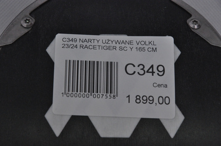 NARTY UŻYWANE VOLKL RACETIGER SC 23/24 + VMotion 12 165 cm NRC349