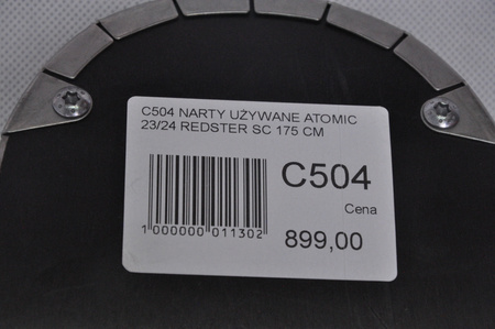 NARTY UŻYWANE ATOMIC REDSTER SC + M10 23/24 175 cm NRC504