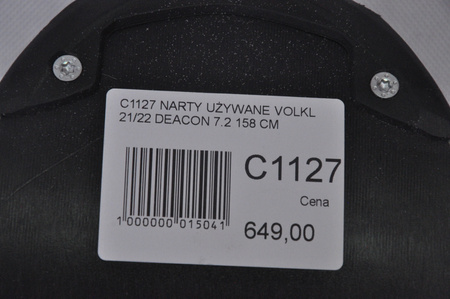NARTY UŻYWANE VOLKL DEACON 7.2 + FTD 10 21/22 158 cm NRC1127