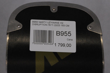 NARTY UŻYWANE K2 DISRUPTION 78TI + MXC 12 22/23 163 cm NRB955