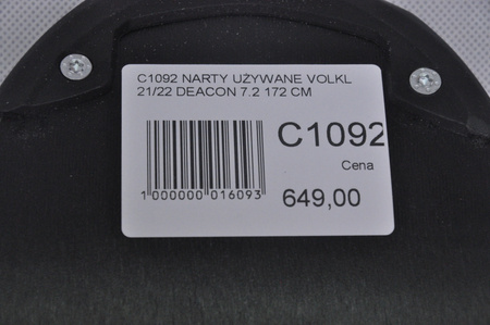 NARTY UŻYWANE VOLKL DEACON 7.2 + FTD 10 21/22 172 cm NRC1092