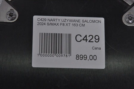 NARTY UŻYWANE SALOMON S/MAX F8 XT + M10 2024 163 cm NRC429