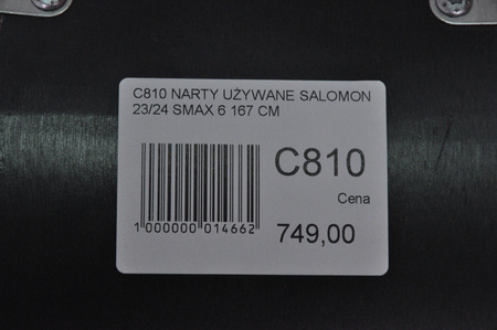 NARTY UŻYWANE SALOMON S/MAX 6 + M10 23/24 167 cm NRC810