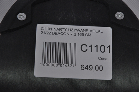 NARTY UŻYWANE VOLKL DEACON 7.2 + FTD 10 21/22 165 cm NRC1101