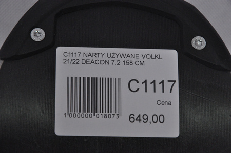 NARTY UŻYWANE VOLKL DEACON 7.2 + FTD 10 21/22 158 cm NRC1117