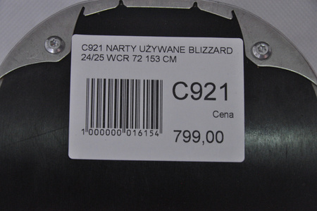 NARTY UŻYWANE BLIZZARD WCR 72 + TLT 10 24/25 153 cm NRC921